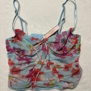Victoria’s Secret Floral Mesh Bustier/Corset Top - Size S